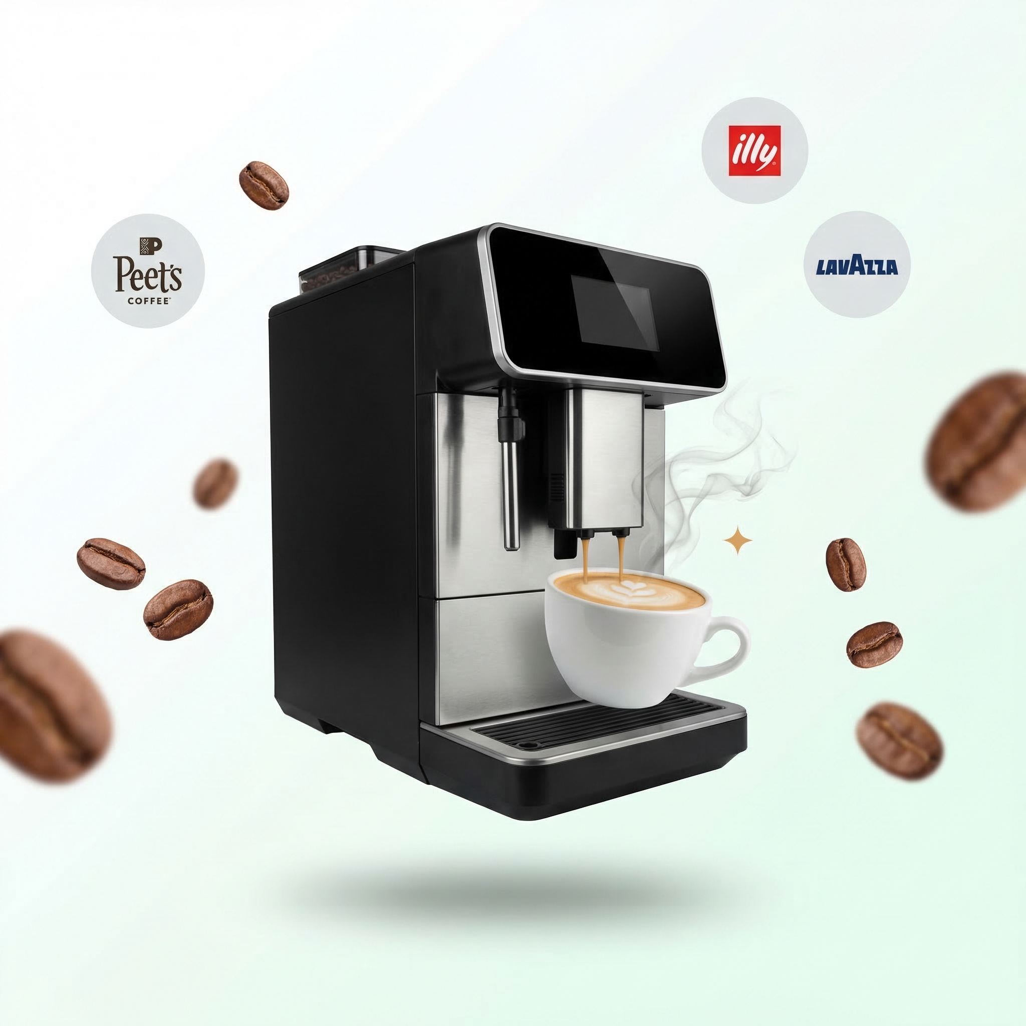 Premium coffee machine brands available from Delio