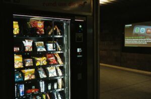 Healthy vending machine offering organic and low-calorie snacks in Dallas