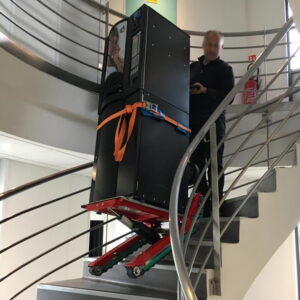 Moving company zonzini stair crawler vending machine moving tight space