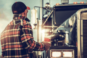 driver stops for coffee