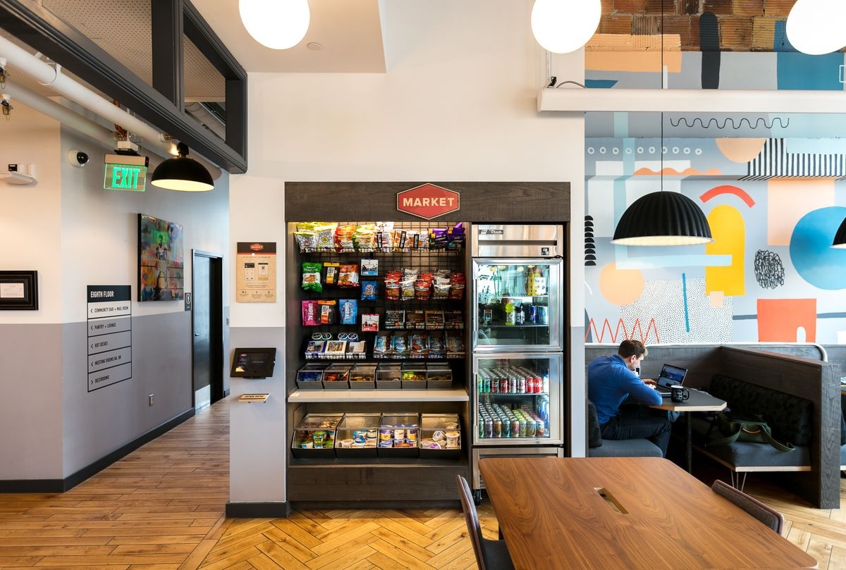 breakroom with a micro market