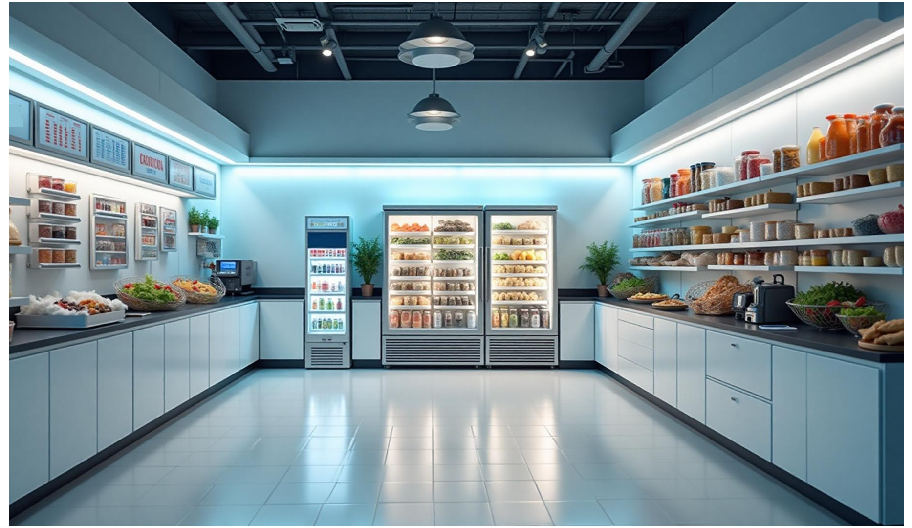 micromarket with coolers and fresh foods